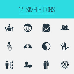 set of simple friends icons vector