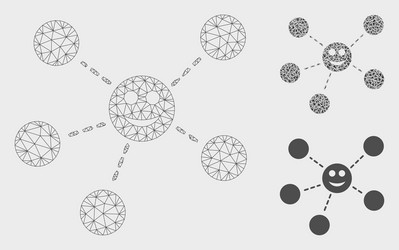 smile network mesh wire frame model vector image
