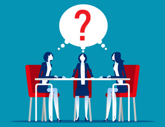 thinking about problem with question mark above vector image