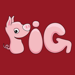 Cheerful pig sign vector