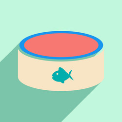 flat with shadow icon and mobile application cat vector image