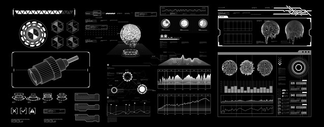 futuristic shape element hud gui science vector image