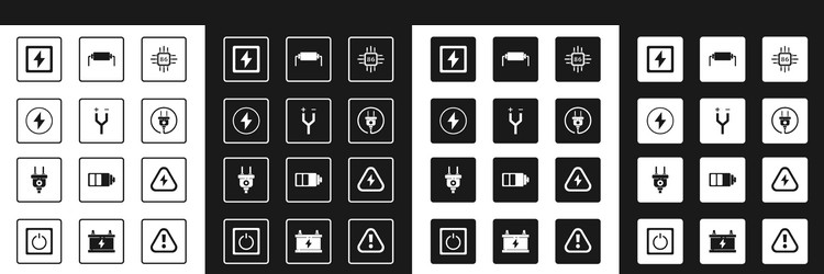 set processor with microcircuits cpu electric vector image