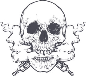 Vaping Skull with Steam Vector Image
