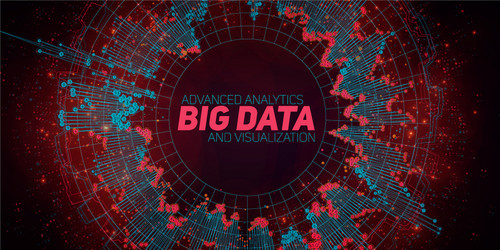 big data circular visualization futuristic vector image