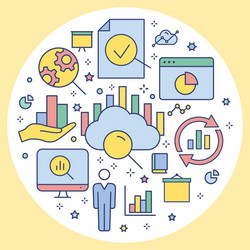 Rfm analysis rgb color icon Royalty Free Vector Image