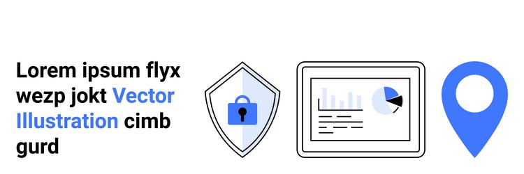 data security and tracking concept with shield vector image