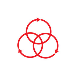 linked rotation arrows line simple chart vector image