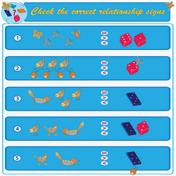 logical task check the correct relationship signs vector image