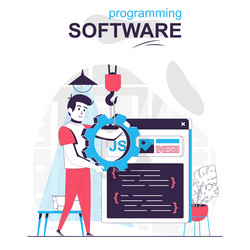 programming software isolated cartoon concept vector image