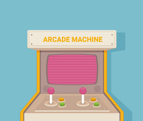 retro arcade machine flat style vector