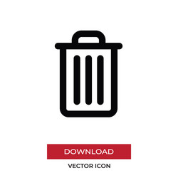 trash icon in modern style for web site vector image
