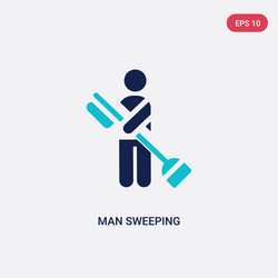 two color man sweeping icon from behavior concept vector image