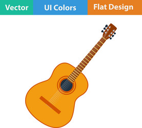 flat design icon of acoustic guitar vector