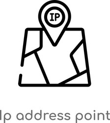 Outline ip address point locator icon isolated vector