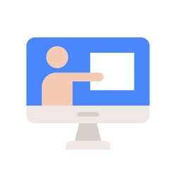 people presentation data on computer screen vector image