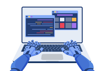 software code automation development using ai vector image