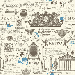 abstract seamless pattern with sketches and notes vector image