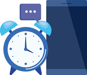 Alarm clock with smartphone device vector