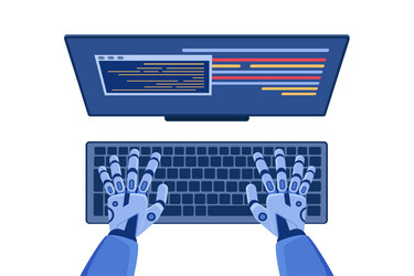 code automation development programming using ai vector image