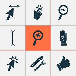 cursor icons set with zoom in pointer four vector