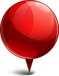 Shiny Red Map Pointer Icon vector image