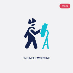 Two color engineer working icon from behavior vector