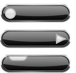 black buttons with white signs menu interface vector image