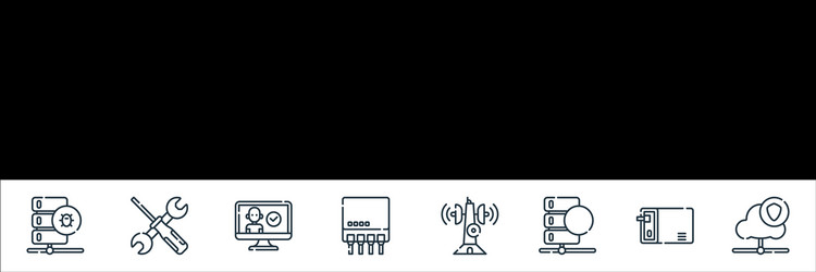 database and servers line icons linear set vector image