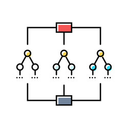 decision tree algorithm color icon vector image