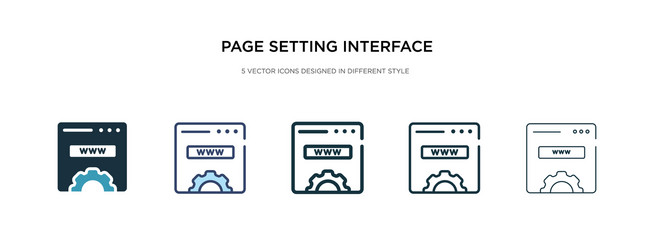 page setting interface icon in different style vector image