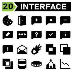 user interface icon set include cookie biscuit vector image