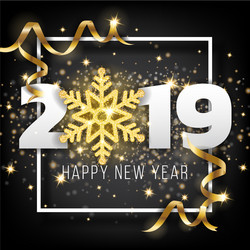 2019 happy new year greeting card background vector