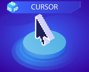 cursor isometric design icon web 3d colorful vector image