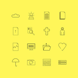 internet of things linear icon set simple outline vector image
