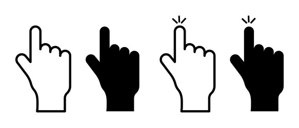 mouse cursor on index finger pointing vector image