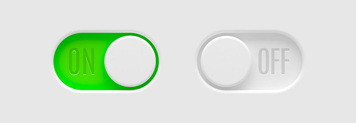 on and off toggle switch buttons material design vector image