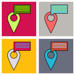 set of navigation geolocation icon in flat design vector image