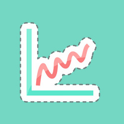 Bell shaped graph sticker in trendy line cut vector