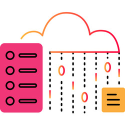 cloud database outline icon data network vector