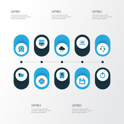 computer colorful icons set collection of power vector image