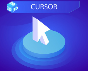 cursor isometric design icon web 3d colorful vector image