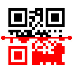 qr code scan icons use button with red vector image