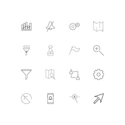 web and text simple linear icons set outlined vector image