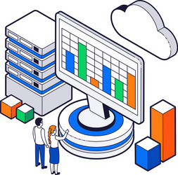 Big Data Analytics & Cloud Computing vector image