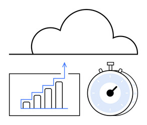 cloud computing growth with analytics and timely vector image