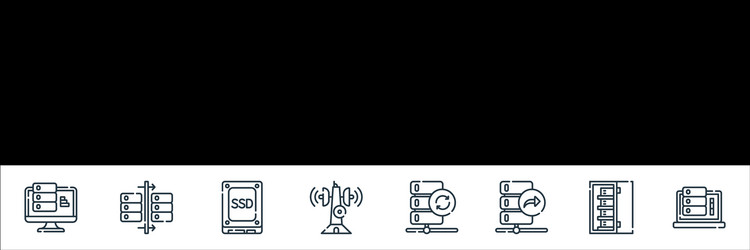 database and servers line icons linear set vector image
