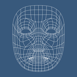 human face mesh 3d modeling recognition head scan vector image