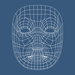 Human face mesh 3d modeling recognition head scan vector