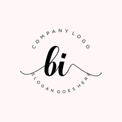 Bi initial logo with colorful circle template Vector Image